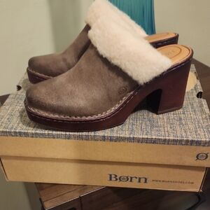 Born Women's Brown Shearling Clog